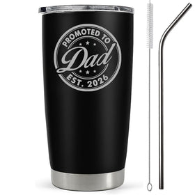 Vivulla68 first-dad tumbler 20oz with lid, ideal for on-the-go hydration.