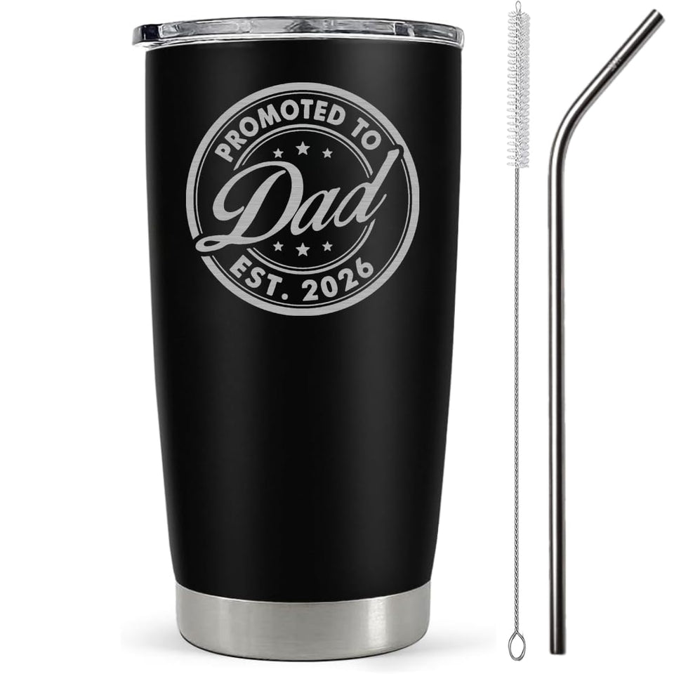 Vivulla68 first-dad tumbler 20oz with lid, ideal for on-the-go hydration.