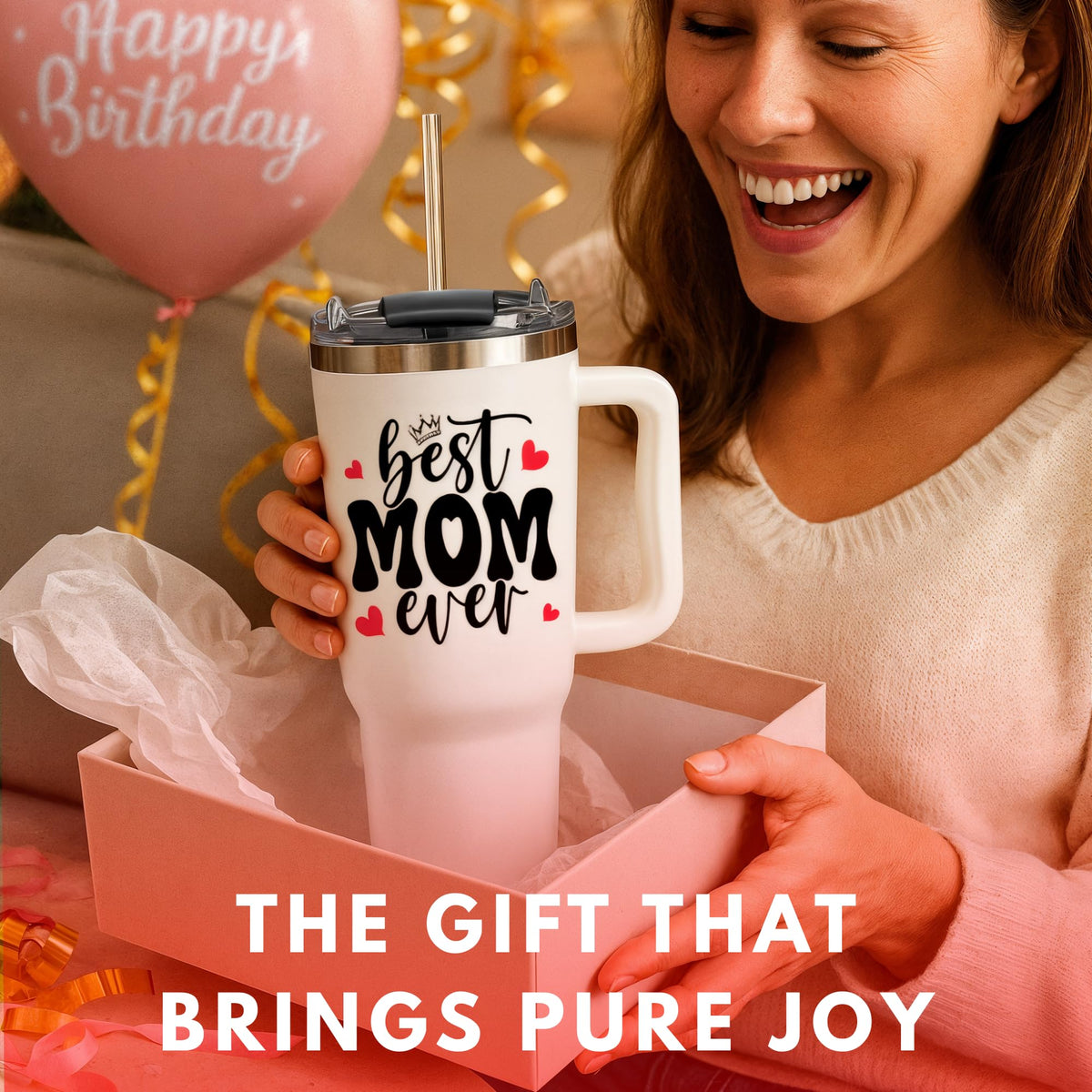 Vivulla68 Mommy Coffee Mug 40oz tumbler with easy-grip for on-the-go sips