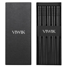 VIWIK 5-pair fiberglass chopsticks with anti-slip grip for precise sushi handling.