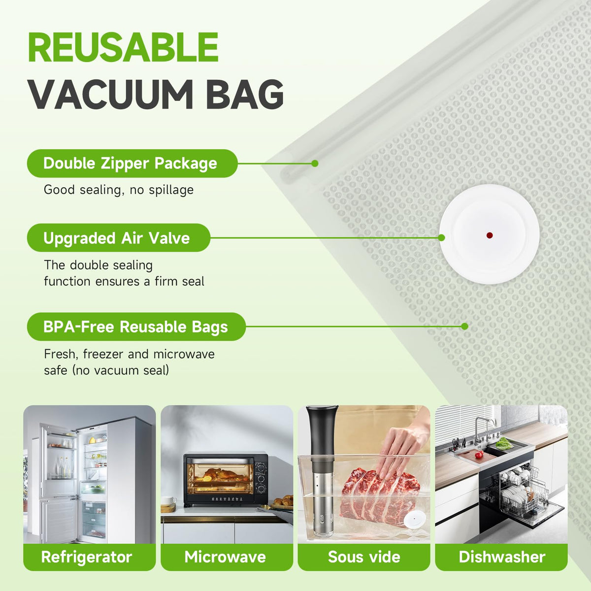Vixino external vacuum compatible bags work with external systems.