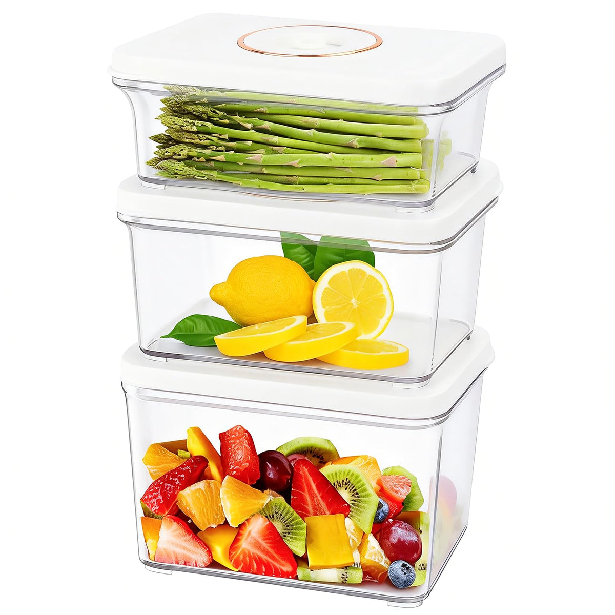 Vixino vacuum-seal rectangular container 0.9 qt ideal for portioned meals.