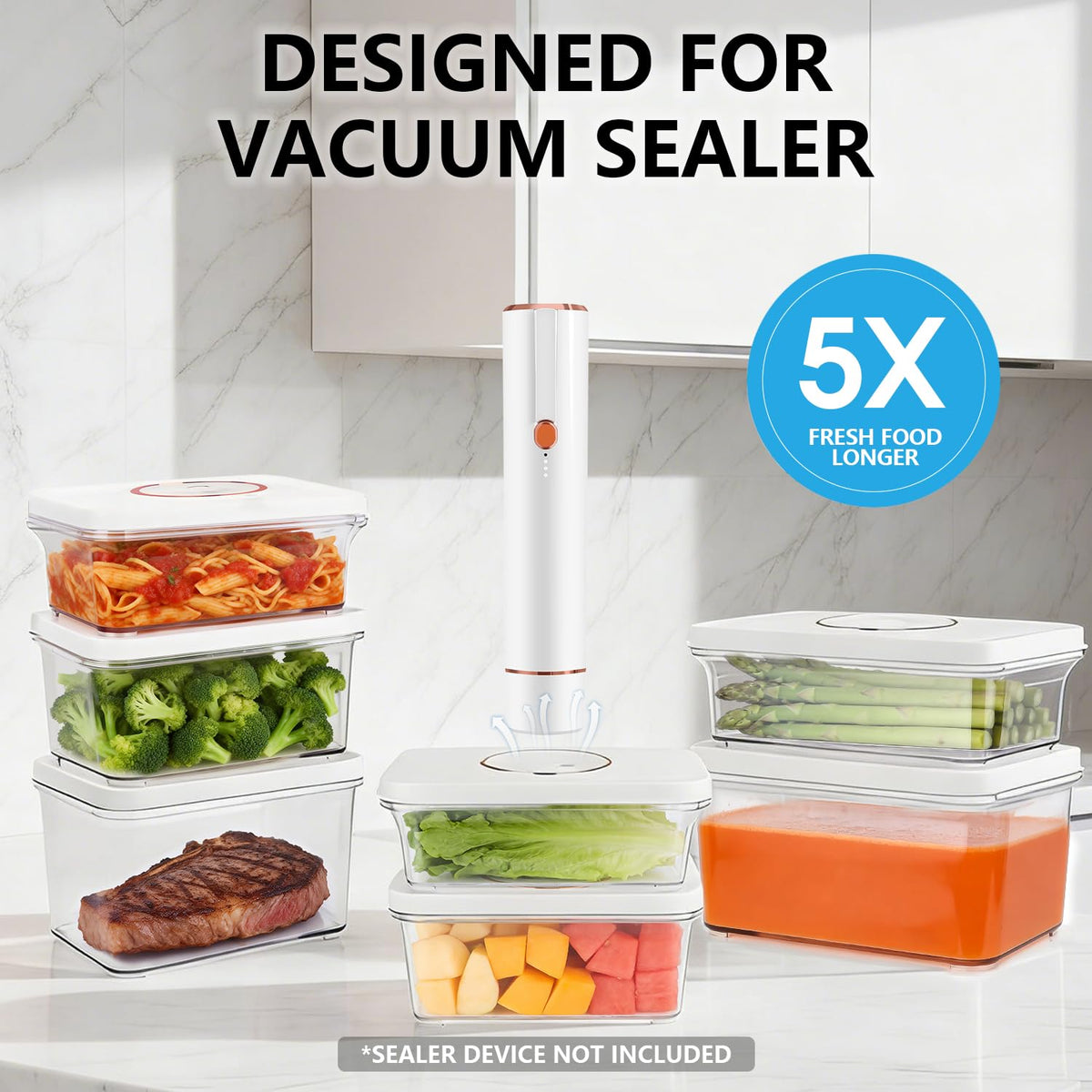 Vixino vacuum-seal container 1.4 qt preserves leftovers longer.