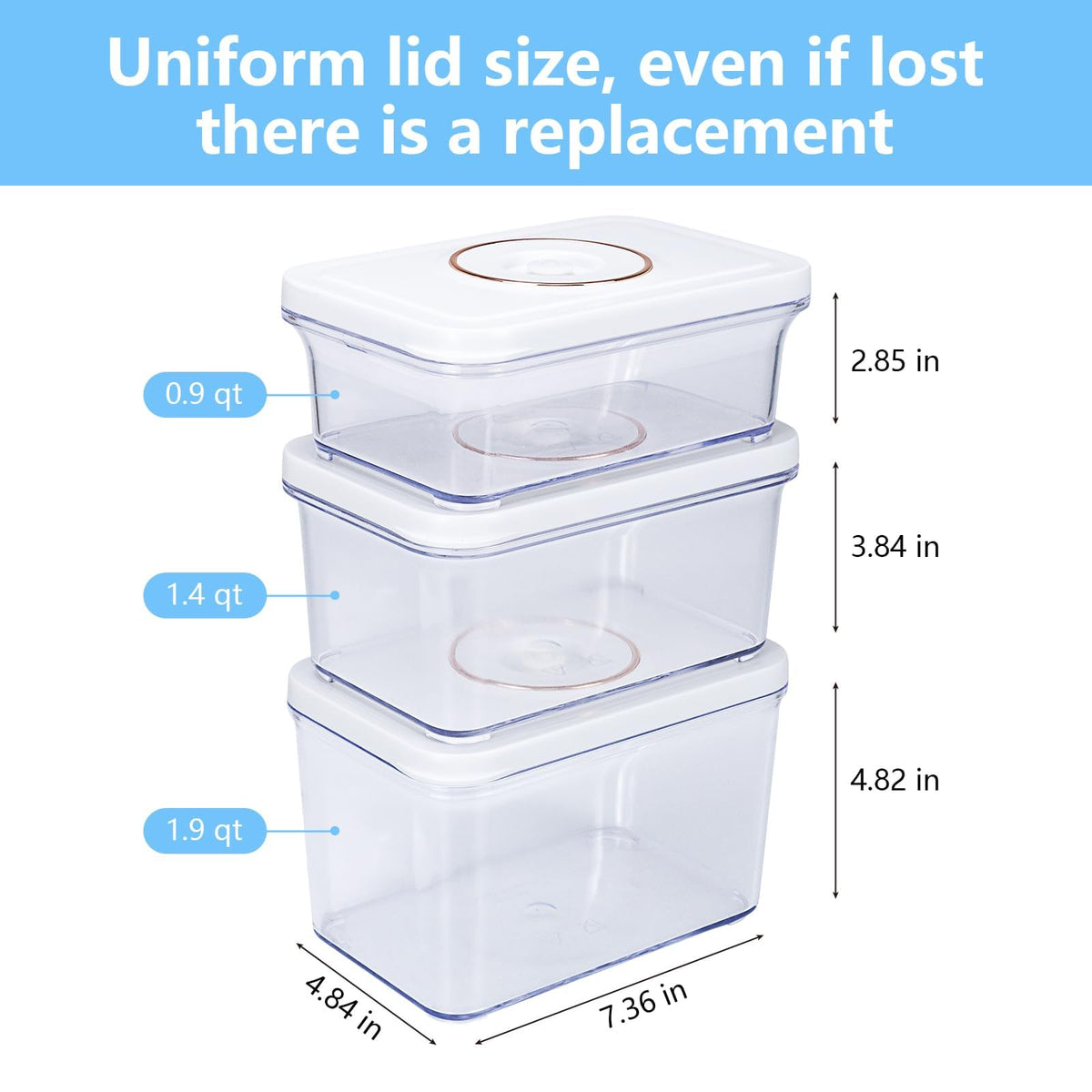 Vixino 1.9 qt vacuum seal container for bulk storage.