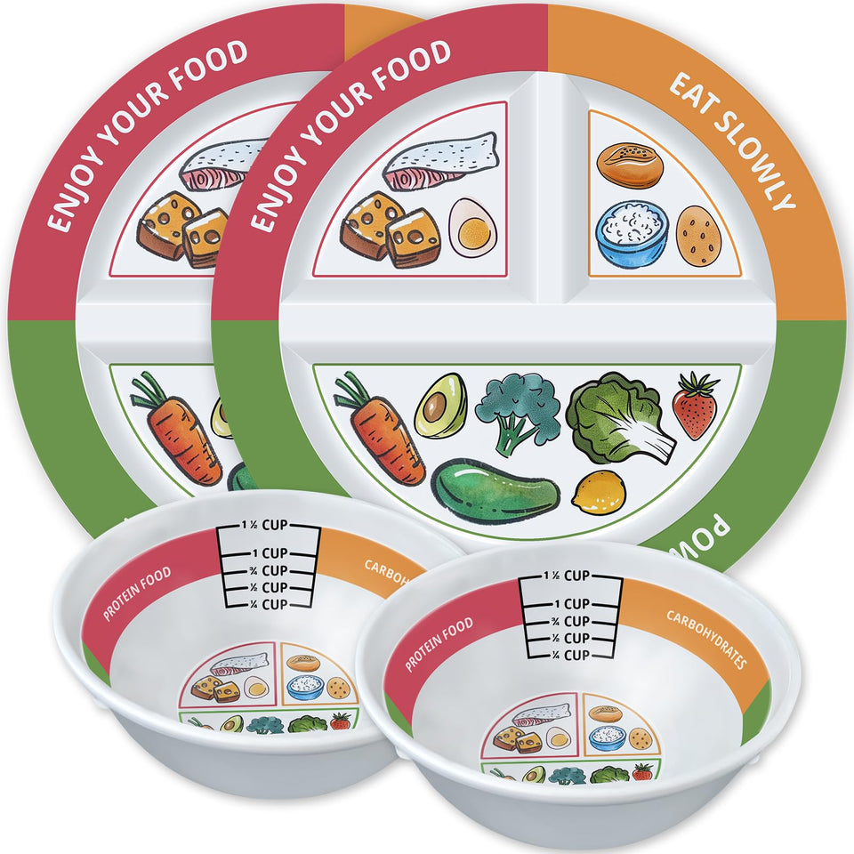 Viynran portion-control plate 9-inch with three sections for balanced meals.