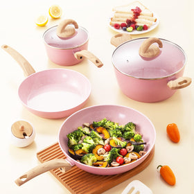 Vkoocy 5-quart stockpot with lid, perfect for soups and larger batches.