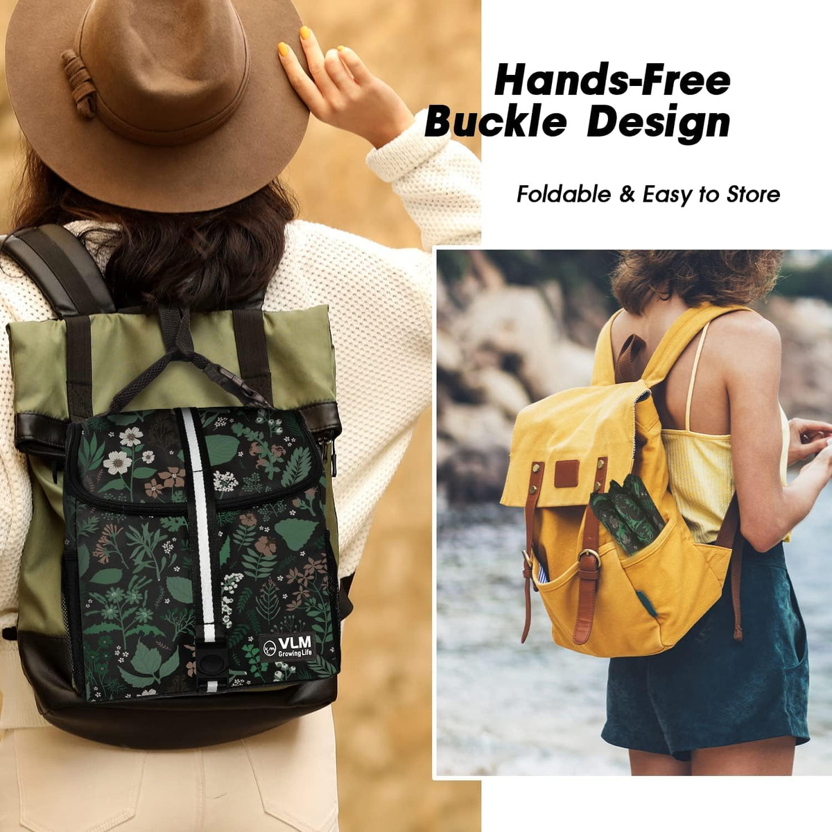 VLM bag with detachable adjustable strap for tote, shoulder, or cross-body use
