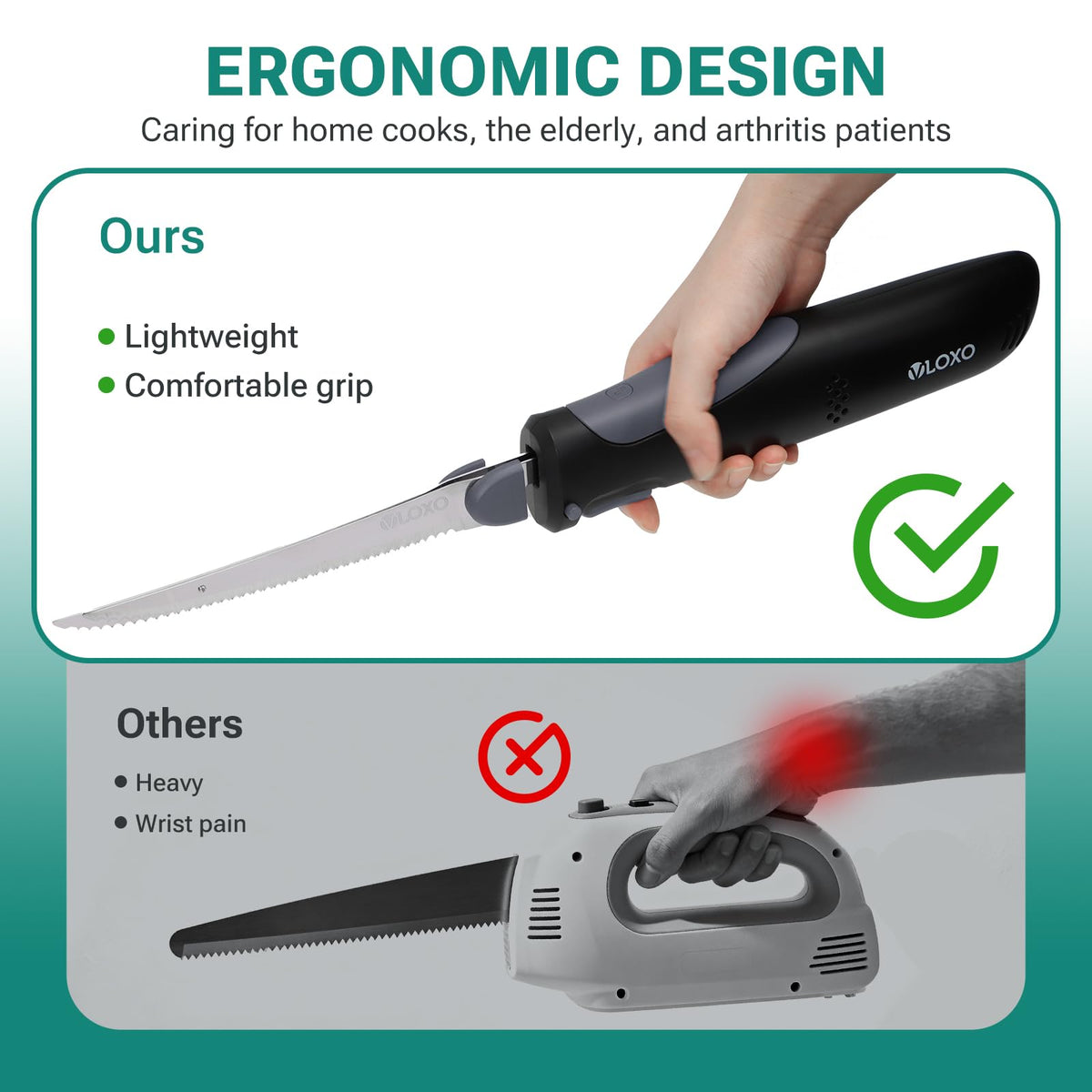 VLOXO safety-lock mechanism highlighting secure, controlled cutting.