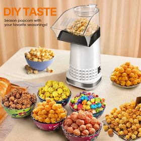 Vminno one-touch start button enables fast, simple popcorn making.