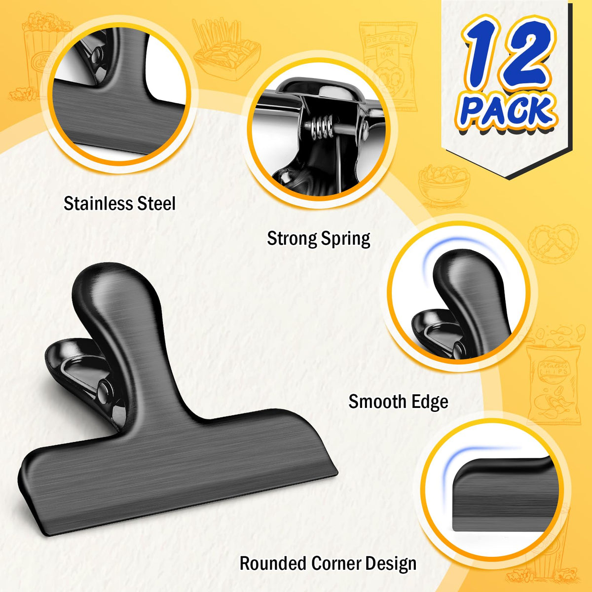 VNDUEEY stainless steel spring clip suitable for office paper organization