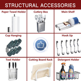 VNKZI rack ensures long-lasting durability with 304 stainless steel.