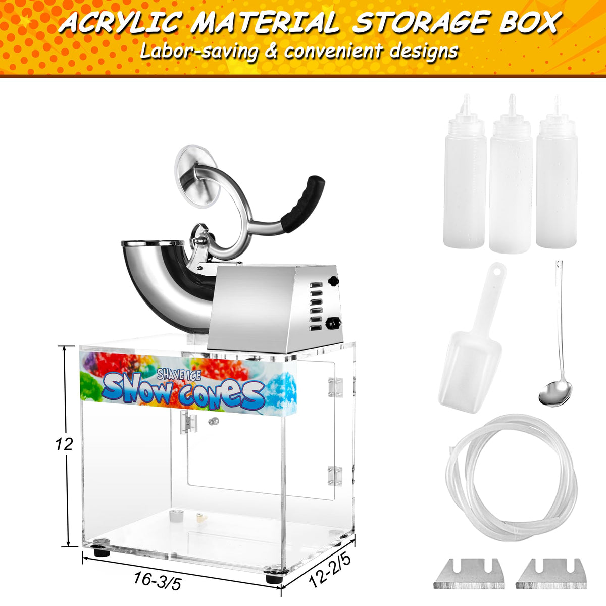 VNN 48L snow cone machine party use shows cooling fun for crowds.