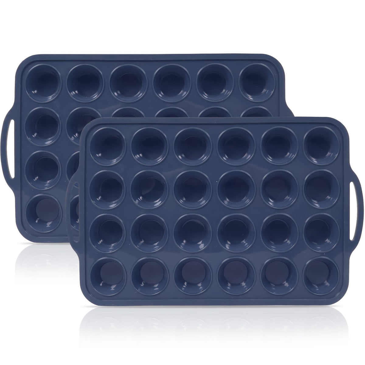 Vnray 2-pack mini muffin pan with metal frame for stable oven transfers