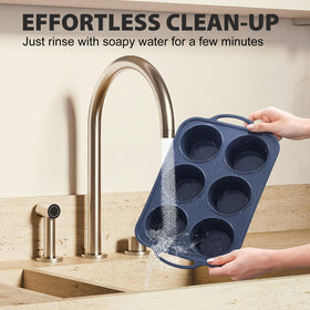 Vnray BPA-free silicone muffin pan suitable for egg bites and cupcakes.