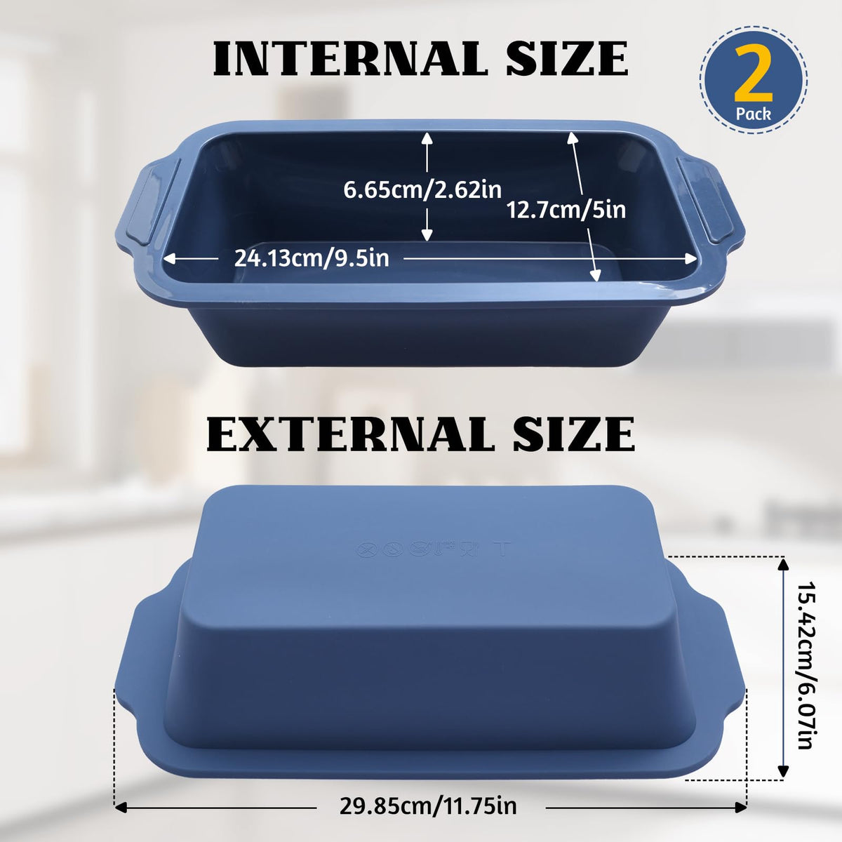Vnray two-pack bread pan for versatile batch baking at home