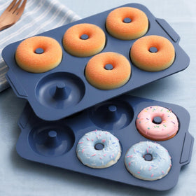 Vnray donut pan with metal frame, top view showing sturdy construction for easy handling.
