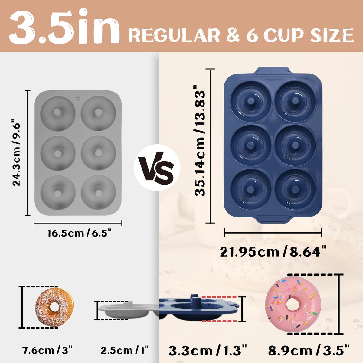 Vnray donut pan silicone surface enables smooth nonstick release after baking.