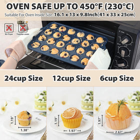 Vnray muffin pan with solid handles for easy oven transport