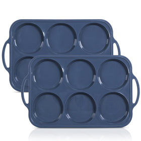 Vnray muffin top pan with six large cups and metal frame for steady baking.