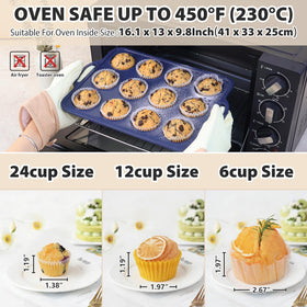 Vnray nonstick silicone muffin pan offers easy release for clean cakes