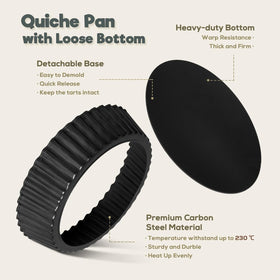 Vnray non-stick pie pan interior with durable coating for rust resistance