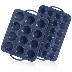 Vnray silicone muffin pan 12-cup regular with frame for even baking at home