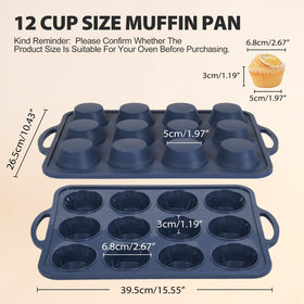 Vnray silicone muffin pan 24-cup mini with frame supports batch efficiency