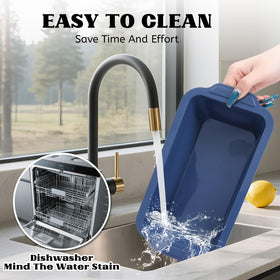 Vnray silicone loaf pan cleans quickly with warm water or hand wash