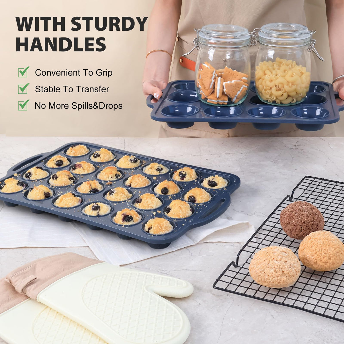 Vnray thick-design pan delivers durable baking performance and steady shapes
