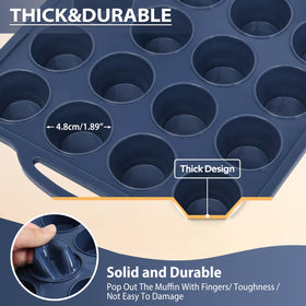 Vnray thick-design silicone muffin pan ensures durable, even baking