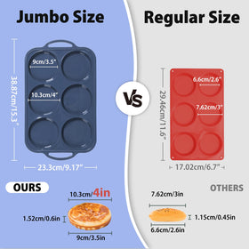 Vnray two-pack jumbo silicone muffin top pan showing generous capacity.