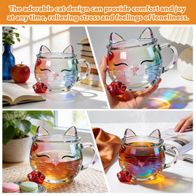 VNROSE 3D cat figure creates sparkling desk decor.