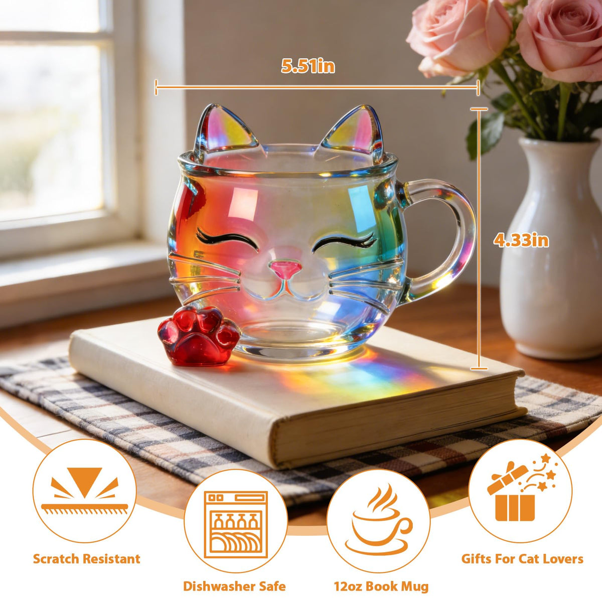 VNROSE Unbreakable cat mug keeps sipping in busy homes.