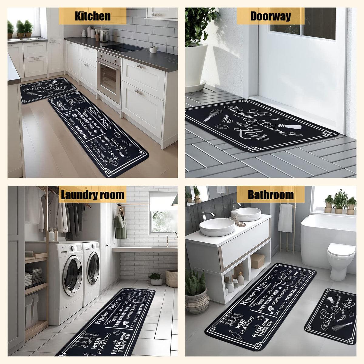 Voanos microfibre surface with cushioned comfort for long cooking tasks.