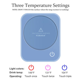 Blinking red safety indicator signals active heating on VOBAGA warmer.