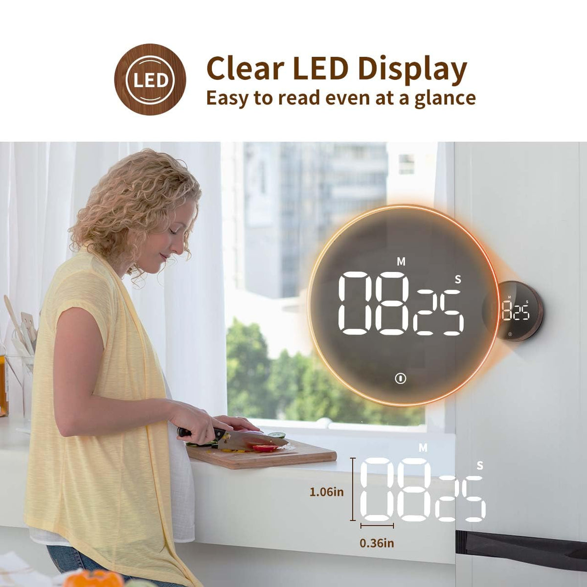 VOCOO timer durable ABS body withstands daily kitchen use