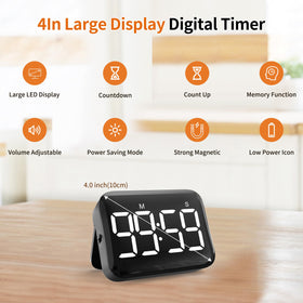 VOCOO digital timer with a large display for easy reading while cooking.