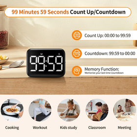 VOCOO timer with two brightness levels suitable for bright and dim spaces