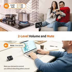 VOCOO timer magnetic back secures to a fridge for convenient access