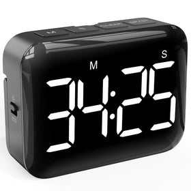 VOCOO magnetic timer with back magnet for hands-free kitchen placement.