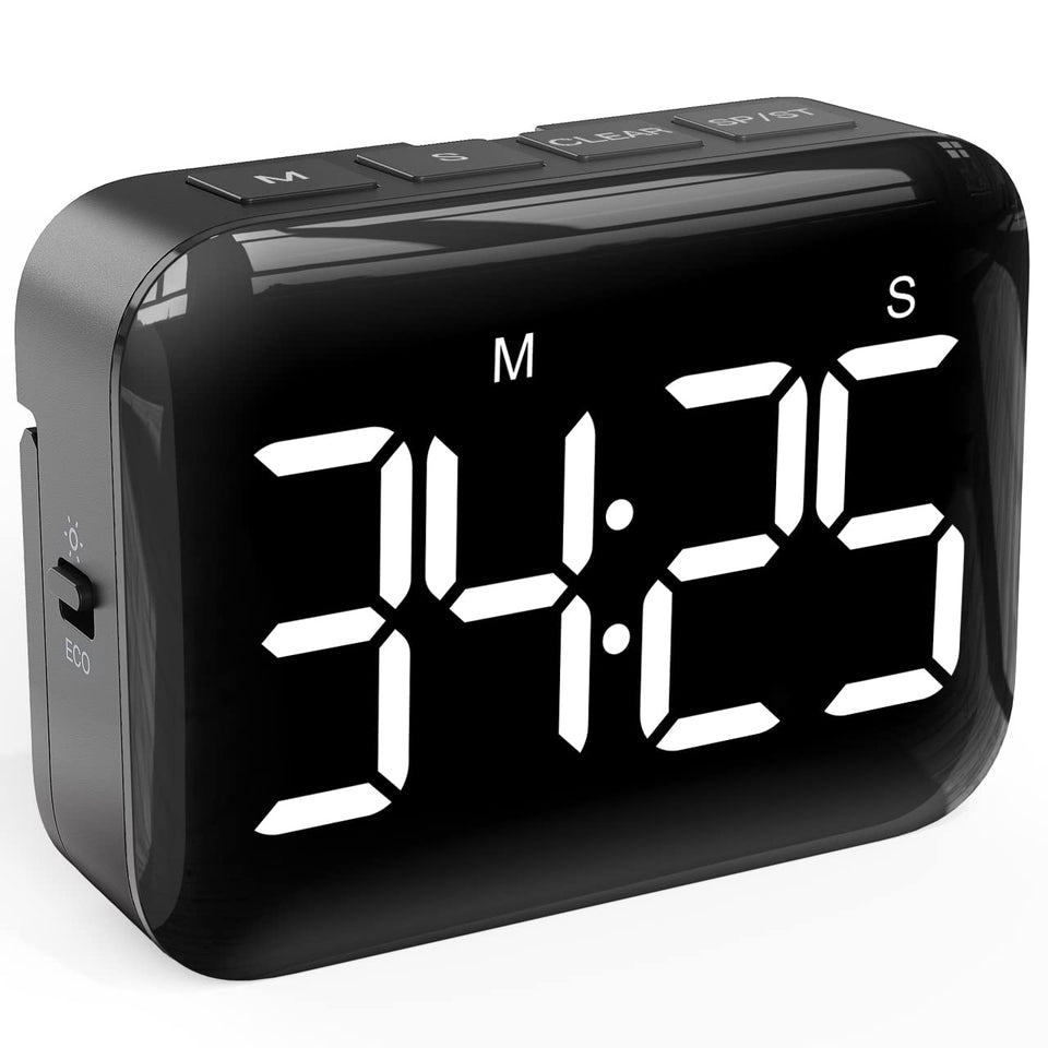 VOCOO magnetic timer with back magnet for hands-free kitchen placement.