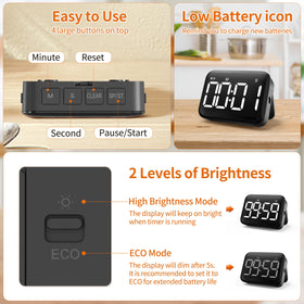 VOCOO timer batteries included for immediate setup.