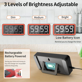 VOCOO timer with USB-C charging for simple power and long use.