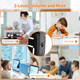 VOCOO timer volume levels provide audible alerts in busy spaces.