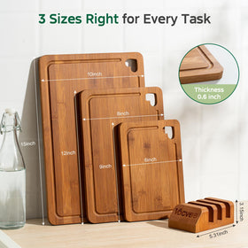 Vocvee bamboo cutting board storage rack keeps countertops organized