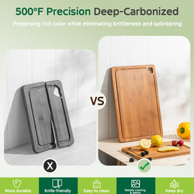 Vocvee reversible charcuterie board presents meats and cheese gracefully