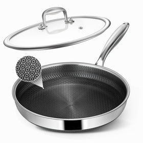 Vocvee nonstick 10-inch frying pan with lid for easy release and cleanup