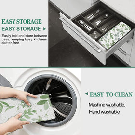 Vodbne Sage Green 18x24 inch mat fits large dish loads on counters.
