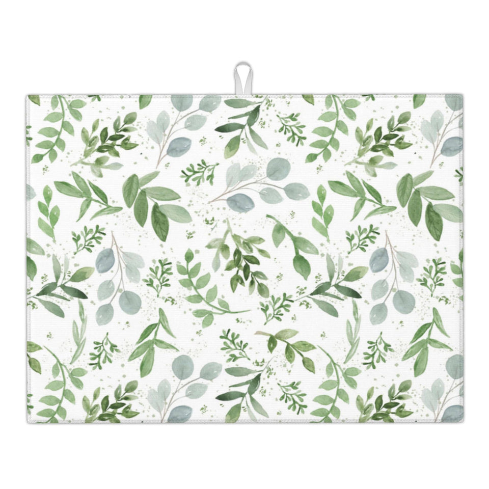 Vodbne Sage Green Dish Drying Mat with absorbent ultrafine fibers for fast moisture pickup.