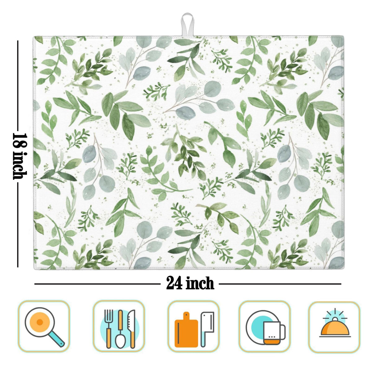 Vodbne Sage Green Mat protects counters from drips and scratches during meal prep.